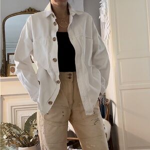 ZARA White Denim Shacket Size XS